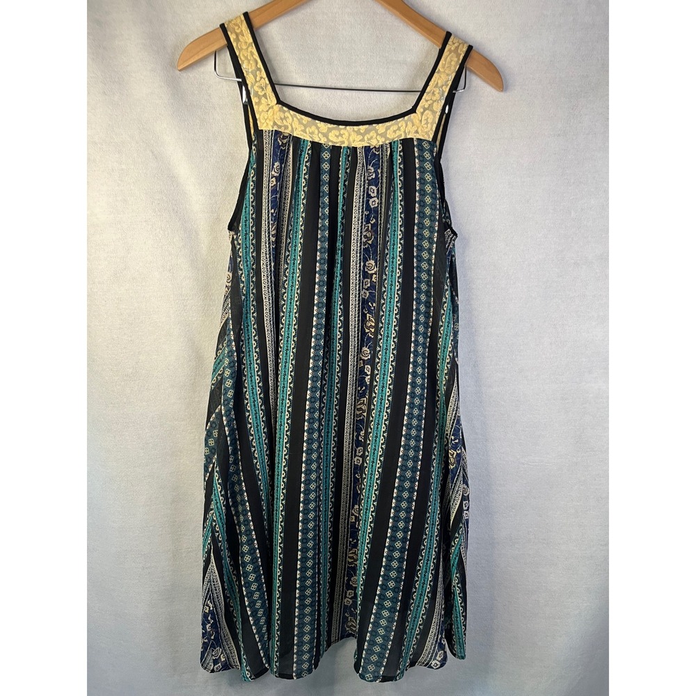 Free People Floral Patchwork Lace Slip Dress XS Boho Hippie Bohemian Whimsical - Picture 2 of 9